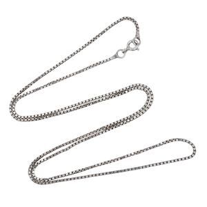 Estate Sterling Silver 925 1.4mm Box Link Chain Necklace 24"